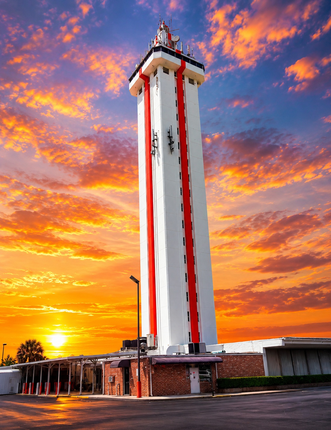 Clermont Citrus Tower at sunset overlooking Central Florida